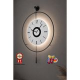 MetaQuartz Aksesuar Kadranlı Blackfred -büyük Boy (50X75CM)-abs Göbek-pilli Led-modern Duvar Saati
