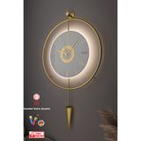 MetaQuartz Aksesuar Kadranlı - Masippi Kristal Gold - Büyük Boy(50X90CM) (PİLLİ LED) , Metal Duvar Saati