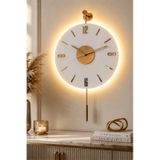 MetaQuartz Aksesuar Kardelen Gold KRİSTAL SERİ (30X55CM) ,pilli Led ,modern Dekoratif Metal Duvar Saati