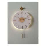 MetaQuartz Aksesuar Kardelen Gold Seri (30X55CM),pilli Led,modern Dekoratif Metal Duvar Saati gold 30 x 50