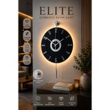 MetaQuartz Aksesuar Kardelen [ GÜMÜŞ SİYAH ] 12 -24 LEDLİ duvar saati