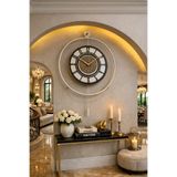 MetaQuartz Aksesuar Krem-Masif Love Time- Büyük Boy(50X75CM) - Pilli Led - Modern Metal Camlı Duvar Saati Siyah60cmLove 50 x 75