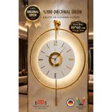 MetaQuartz Aksesuar (Küçük Boy 40*60 CM)- İskandinav Kadran Gold Ledli, Duvar Saati