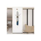 MetaQuartz Aksesuar Lacivert Endless Masif Lake Metal Duvar Saati, Modern Dekoratif Metal Lake Duvar Saati gri 40 x 70