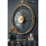 MetaQuartz Aksesuar Laviento Gold ( Cam ) Pilli Led - Modern Dekoratif Metal Cam Ayna Duvar Saati