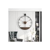 MetaQuartz Aksesuar Mahsertini Masif 60 Cm Duvar Saati, Modern Dekoratif Metal Duvar Saati Siyah 55 x 63
