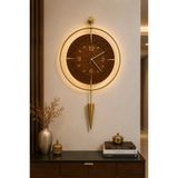 MetaQuartz Aksesuar Mahsertini Masif LEDLİ Duvar Saati , 50*90 CM Modern Dekoratif Metal Duvar Saati