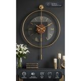 MetaQuartz Aksesuar Masif - Luxry Şefaf (TAMPERLİ KIRILMAZ CAM) - (50 ÇAP)- Quartz Mekanizma - Metal Duvar Saati