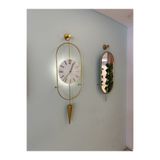 MetaQuartz Aksesuar Metal 3 Lü Gold Serenity Pendulum Saat Elegante Set 30 X 75 (MOBİYA) Metal Duvar Saati