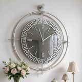 MetaQuartz Aksesuar Metal Duvar Saati 50 x 60 cm Yuvarlak Modern Tasarım Gerçek Aynalı - Gümüş
