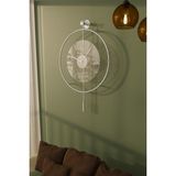 MetaQuartz Aksesuar Metaquartz Modern Tasarımlı Büyük Boy Yuvarlak Duvar Saati 50x75 cm Mat Demir ve Cam Malzeme