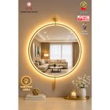 MetaQuartz Aksesuar Orjinal Metal Kablosuz LED’li Luxry Mirror GOLD Ayna 50x75 - 60x75 Cm - Modern Orjinal Pilli LED’li Dekoratif Lüks GOLD Metal Dresuar Aynası