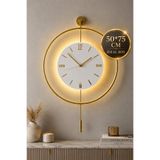 MetaQuartz Aksesuar Orjinal Metal - Timelles Kristal - Büyük Boy(50X75CM) - (3 adet pil gelmektedir) Ledli Duvar Saati