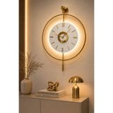 MetaQuartz Aksesuar Orjinal Ürün - Timelles Kadran -(3 Pil Dahi )Ultra Sessiz Quartz Mekanizmalı Metal Ledli Duvar Saati