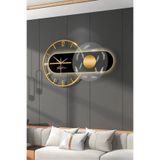 MetaQuartz Aksesuar Renessa Exclusive (Quartz Mekanizmalı) Özel Seri Dekoratif Metal Ahşap Duvar Saati GoldSiyah 40 x 70