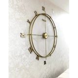 MetaQuartz Aksesuar Roma Rakamlı Gold 80 Cm , Modern Metal Duvar Saati Gold