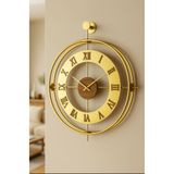 MetaQuartz Aksesuar Romera Classic Exclusive Modern Dekoratif Metal Duvar Saati Gold