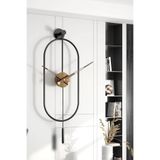 MetaQuartz Aksesuar Serenity Black Gold, Dekoratif Modern Metal (MOBİLYA) Duvar Saati Siyah Gold 30 x 80