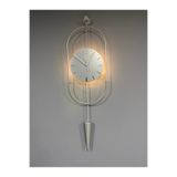 MetaQuartz Aksesuar Serenity GÜMÜŞ Büyük Boy (30X80CM) Dekoratif Modern Metal (MOBİLYA) Duvar Saati Siyah 30 x 90