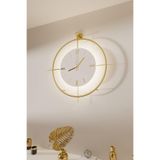 MetaQuartz Aksesuar Simirna - gold - Abs nano Kristal (60 * 80 Cm) Modern Dekoratif Metal Duvar Saati ALTIN 60 x 80