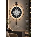 MetaQuartz Aksesuar Siyah 7-24 Timelles - Büyük Boy (50x75 Cm ) (Quartz Mekanizmalı ) , Metal Duvar Saati