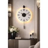 MetaQuartz Aksesuar Siyah Artistry Kardelen Siyah (30X55 CM) Pilli Led , Modern Dekoratif Metal Duvar Saati