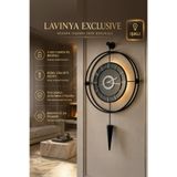 MetaQuartz Aksesuar (SİYAH-BÜYÜK BOY) - Lavinya Exclusive (ÖZEL KADRAN TASARIM) - Füme Aynalı - Ledli Duvar Saati