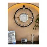 MetaQuartz Aksesuar SİYAH GÜMÜŞ ROMA CHAKRA (Pilli Led) Modern (mobilya) Duvar Saati SİYAH GÜMÜŞ 60 x 70