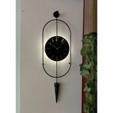 MetaQuartz Aksesuar Siyah Ledli Serenity Pendulum Duvar Saati , Modern Dekoratif