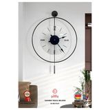 MetaQuartz Aksesuar Siyah Luxry Şefaf (YENİ TAMPERLİ KIRILMAZ CAM) - (50X75CM) Metal (MOBİLYA) Duvar Saati siyah 50 x 90