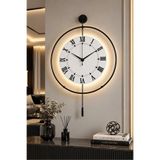 MetaQuartz Aksesuar Siyah - Royal Kadran Exclusive(Quartz Mekanizma) - Led Kristal - Modern Metal Duvar Saati