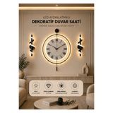 MetaQuartz Aksesuar Siyah - Royal Kadran Exclusive(Quartz Mekanizma) - Led Kristal - Modern Metal Duvar Saati