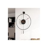 MetaQuartz Aksesuar Siyah Tiktok -büyük Boy (50X75CM), Modern Dekoratif Metal Duvar Saati Siyah 50 x 75