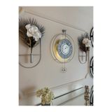 MetaQuartz Aksesuar Tek Çember - Gümüş - Çark Pırlanta - (Quartz Mekanizma) - Modern Dekoratif Duvar Saati