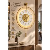 MetaQuartz Aksesuar TİK TOK - Muhammed (sav) - Gold-Beyaz (Pilli Led) - (Quartz Mekanizmalı) Metal İslami Duvar Saati