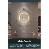 MetaQuartz Aksesuar Timelles Kristal Gold (Özel Seri-Quartz Mekanizmalı) Ledli Duvar Saati gold 50 x 75