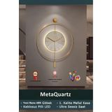 MetaQuartz Aksesuar Timelles Kristal Gold (Özel Seri-Quartz Mekanizmalı) Ledli Duvar Saati