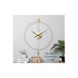 MetaQuartz Aksesuar Timelles Tiktok Gold Büyük Boy (50X75CM) - Siyah 18 Cm Akrep Yelkovan, Metal Duvar Saati gold 50 x 75