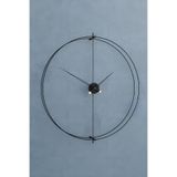 MetaQuartz Aksesuar TimeLock XXL 80 Cm Siyah Modern Dekoratif Metal Duvar Saati Siyah 80 x 90