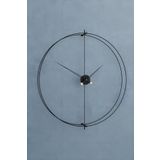 MetaQuartz Aksesuar TimeLock XXL 80 Cm Siyah Modern Dekoratif Metal Duvar Saati