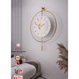 MetaQuartz Aksesuar (XXL - 60*80 cm) İskandinav Kristal Gold Duvar Saati
