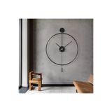 MetaQuartz Aksesuar Xxl (60X80CM) Cm Siyah Tiktok - Siyah 35 Akrep Yelkovan, Modern Sarkaçlı Metal Duvar Saati siyah, 60 x 80
