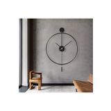 MetaQuartz Aksesuar Xxl (60X80CM) Cm Siyah Tiktok - Siyah 35 Akrep Yelkovan , Modern Sarkaçlı Metal Duvar Saati