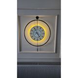 MetaQuartz Aksesuar (XXL BÜYÜKBOY) Siyah Love Time Cm - Pilli Led - Modern Dekoratif Metal Camlı Duvar Saati Siyah90cmlove 75 x 105