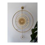 MetaQuartz Aksesuar Yeni Dizayn Gold - Çark - Şeffaf Camlı (TAMPER KIRILMAZ) -metal Duvar (MOBİLYA) Saati