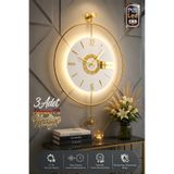 MetaQuartz Aksesuar (YENİ SARKAÇ) Elit Three Exculisive (PİLLİ LED) (BÜYÜK BOY) , Metal (MOBİLYA) Duvar Saati