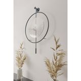 MetaQuartz Aksesuar(Büyük Boy - 50*75 cm) - Antrasit Luxry Şefaf Cam Metal Dekoratif Camlı Lüx Duvar Saati - 50 x 75 cm