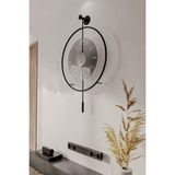MetaQuartz Aksesuar(Büyük Boy - 50*75 cm)- Füme Camlı Luxry E x C L U S I V E - Siyah Metal Duvar Saati - 50 x 75 cm