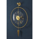 MetaQuartz Aksesuar(Büyük Boy - 50*90cm)Gold Luxry pendulum Series - Modern Dekoratif Metal Duvar Saati - 50 x 90 cm