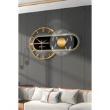 MetaQuartz AksesuarMetaQuartz Aksesuar Metal Renessa Exclusive ( Quartz Mekanizmalı ) Özel Seri Dekoratif Metal Ahşap Duvar Saati Oval Pil - 40 x 70 cm - Gold